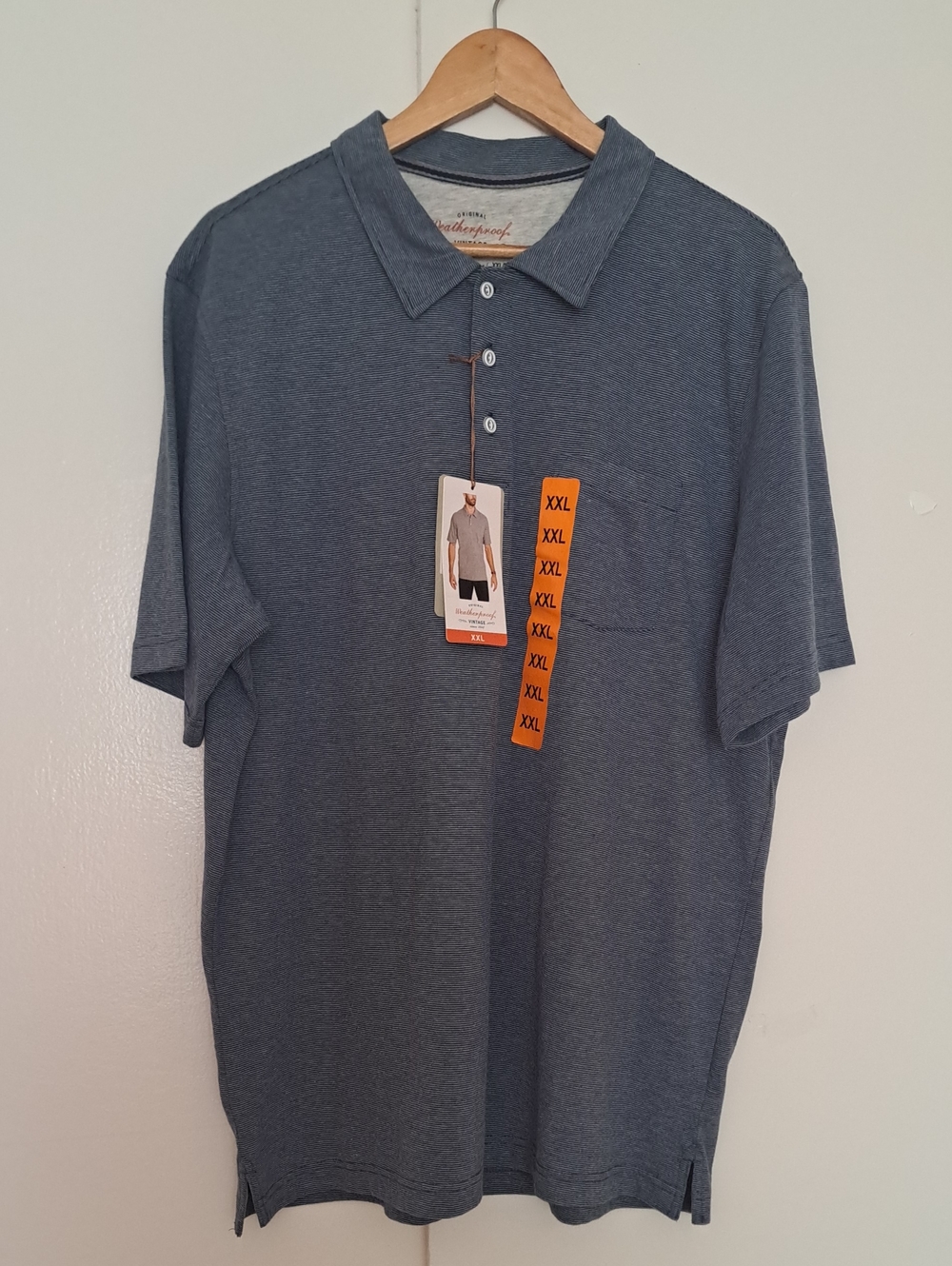 Originak Weatherproof Men's Heather Slate Blue Polo